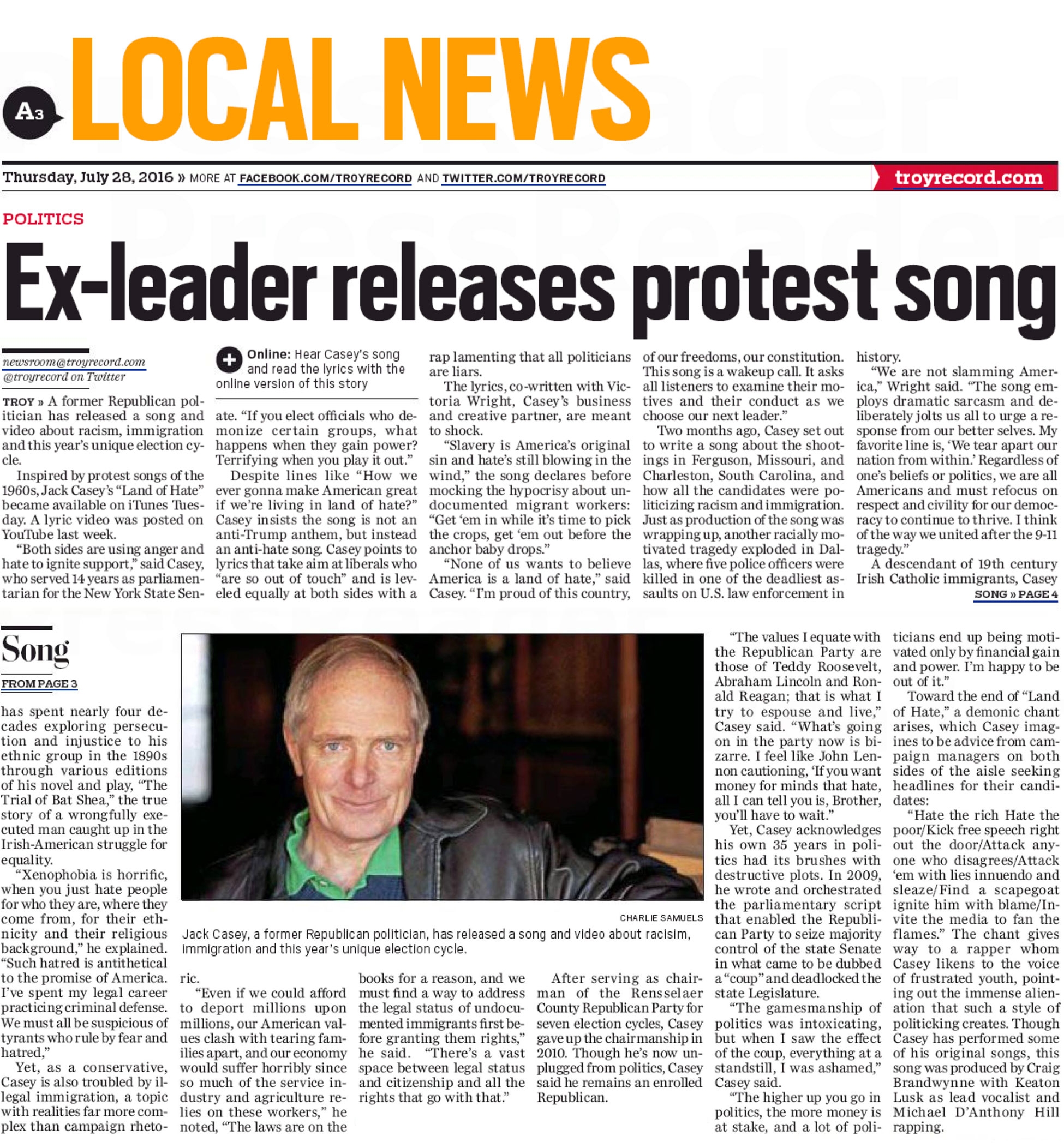 Land Of Hate News Article